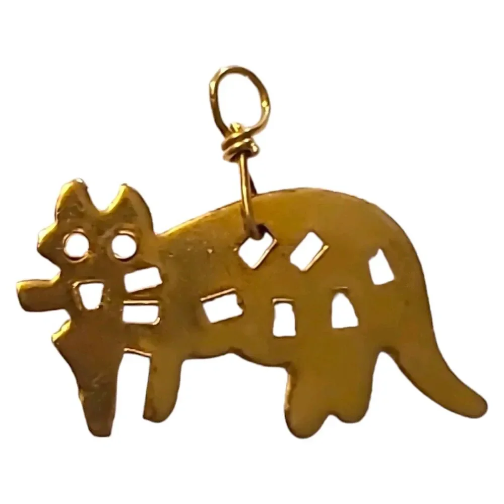 500+ piece Gold Tone Brass Cat Charms Kitten Bulk Dangle Charm 14oz Wholesale